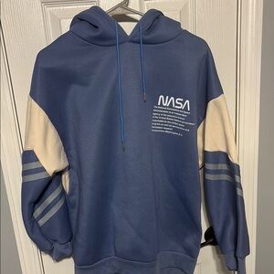 NASA Blue and Beige Hoodie